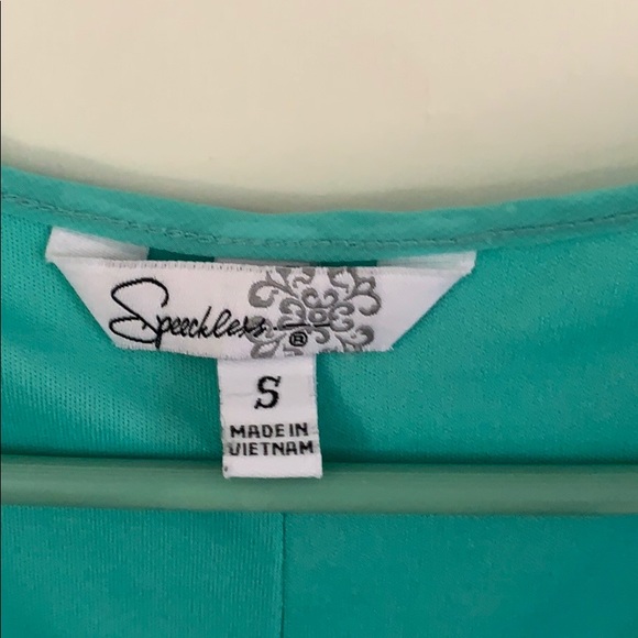 Speechless Aqua Colored Flowing Long Sleeve Dress - Picture 3 of 3